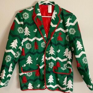 Ugly Christmas Holiday Tree Jacket Blazer Festive